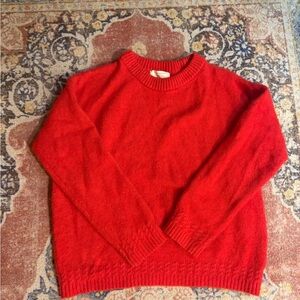 Sezane Amiel Red Crew Neck Sweater